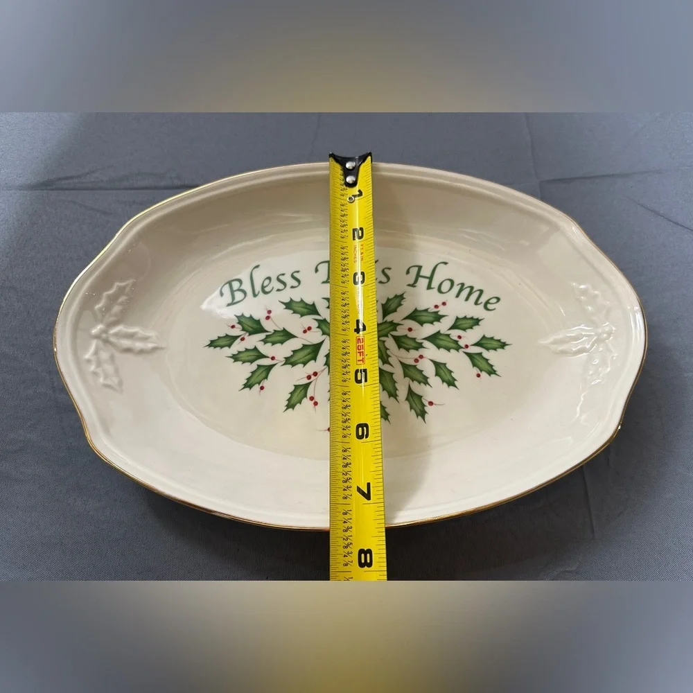 Lenox Holiday”Bless This Home” Oval Serving Platter